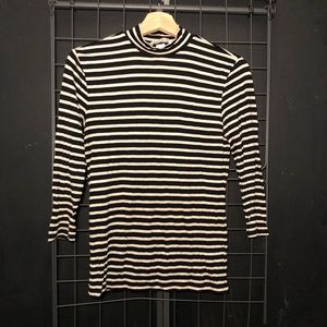 H&M Basic Striped Mock-Turtleneck